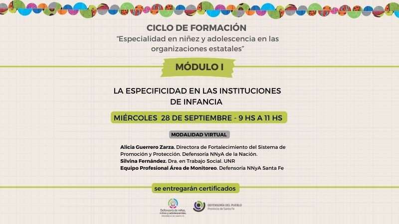 Formación para organizaciones estatales en especialidad de niñez y adolescencia 